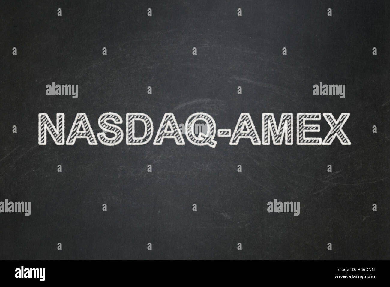 Stock market indexes concept: NASDAQ-AMEX on chalkboard background Stock Photo