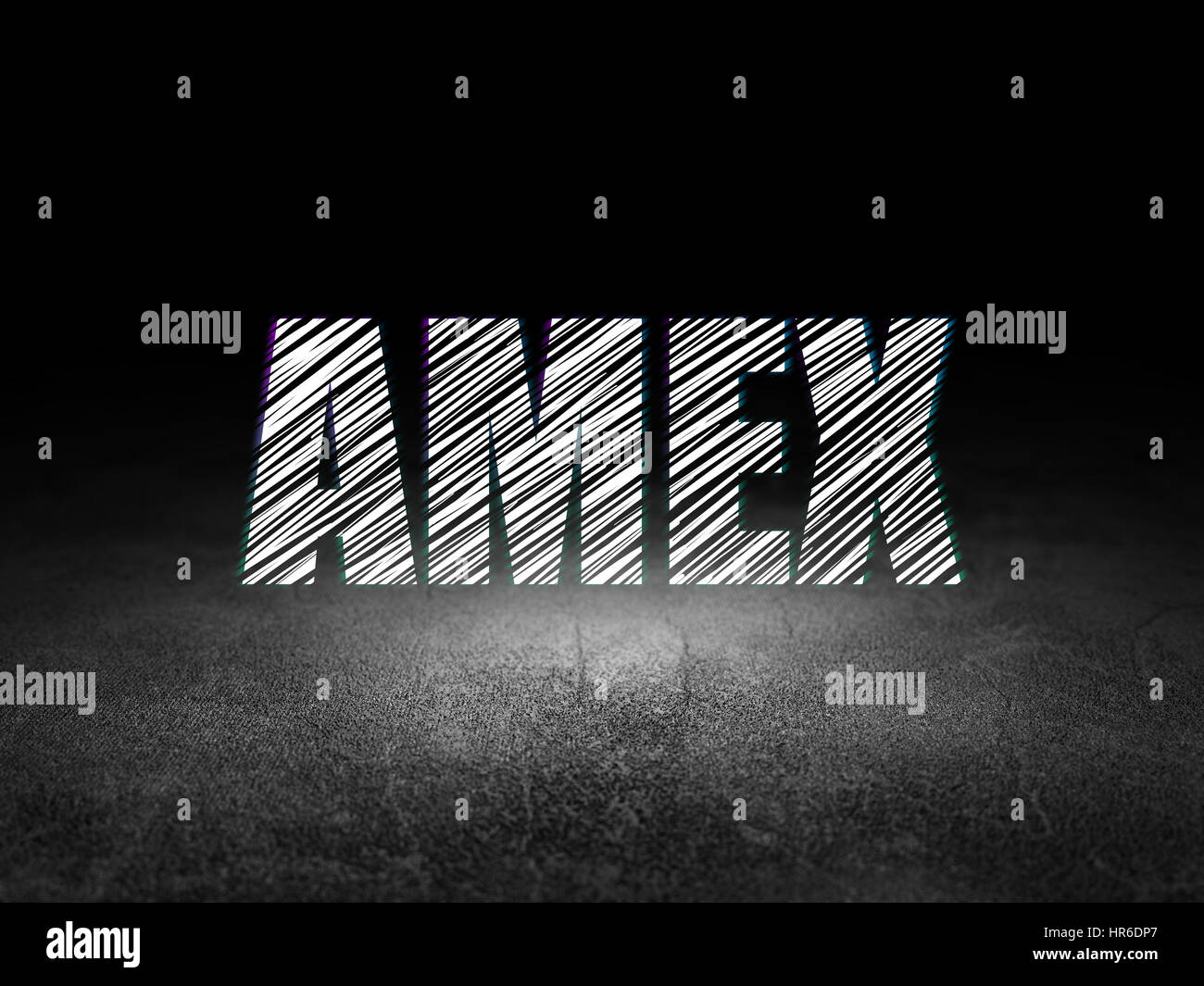 Stock market indexes concept: AMEX in grunge dark room Stock Photo