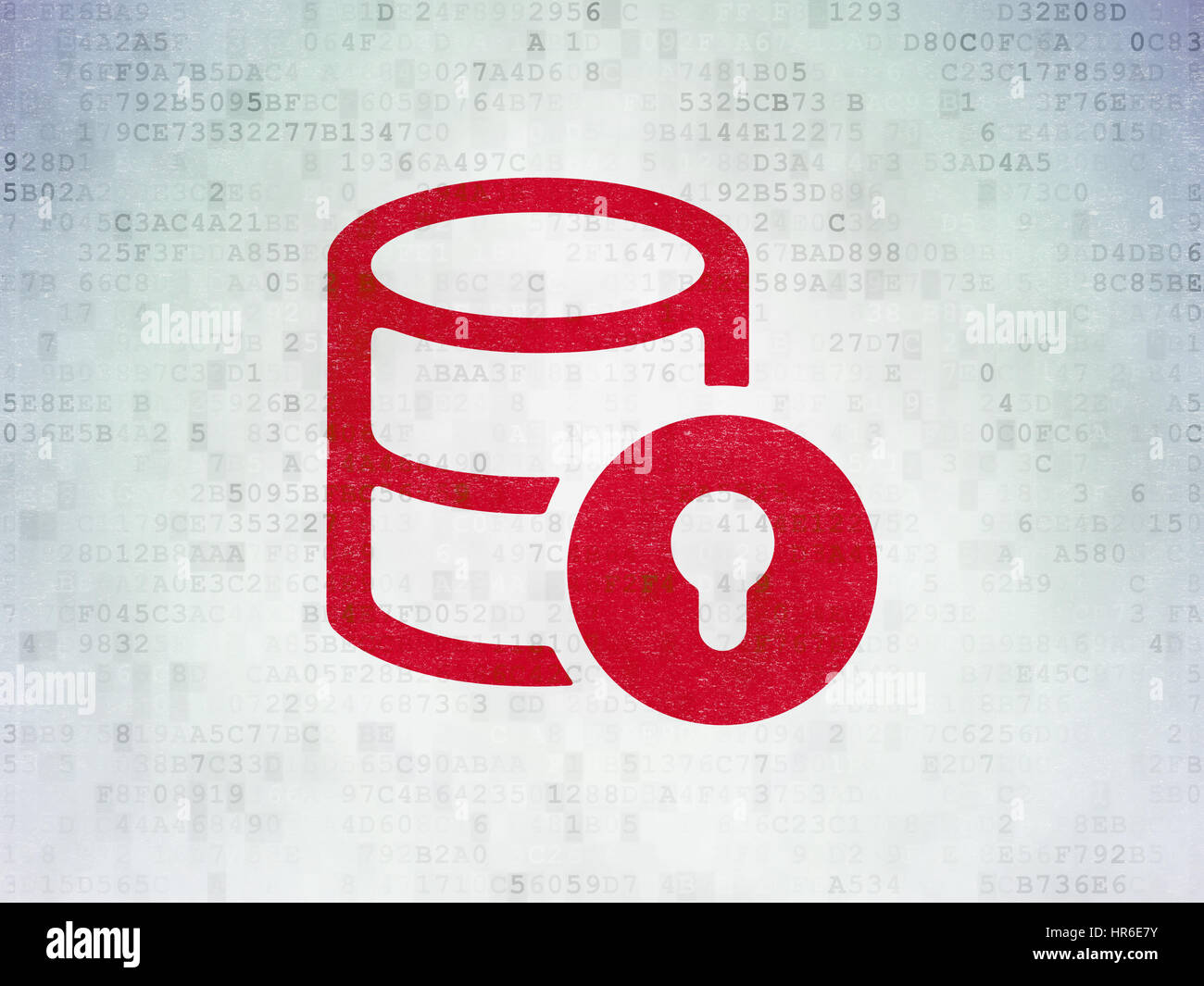 Software concept: Database With Lock on Digital Data Paper background ...
