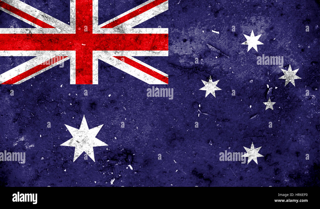 Australia flag on old background retro effect, close up Stock Photo - Alamy