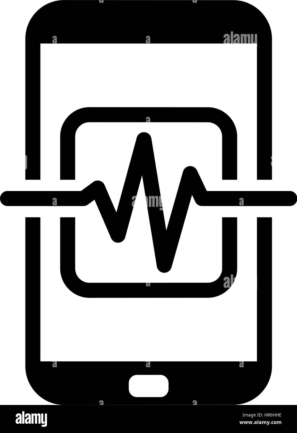 Mobile Medical Supervision Icon. Flat Design. Stock Vector