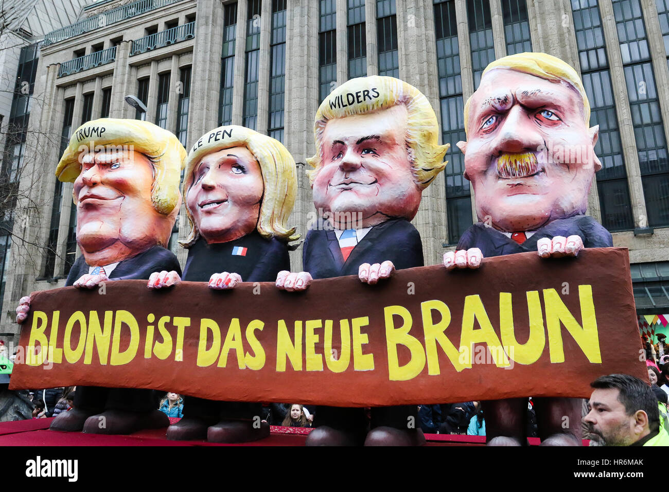 Dusseldorf, Germany. 27th Feb, 2017. Political floats at Dusseldorf Carnival. Credit: Ashley Greb/Alamy Live News Stock Photo