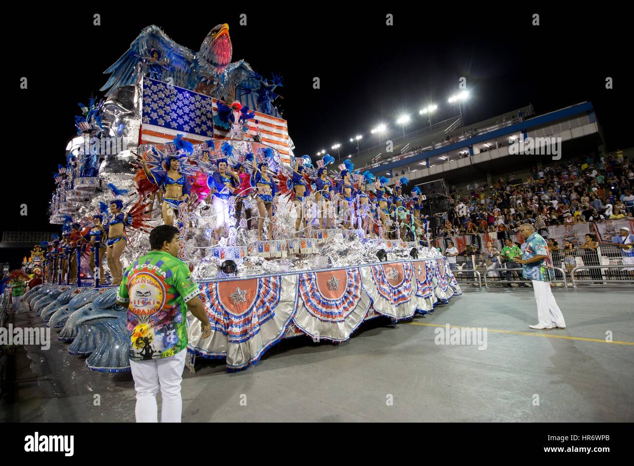 Sao Paulo, Sao Paulo, Brazil. 26th Feb, 2017. Members of Terceiro Milenio Samba School participate at the Samba Schools Parade at Anhembi Sambadrome, as part of Carnival 2017 in Sao Paulo, Brazil. Credit: Paulo Lopes/ZUMA Wire/Alamy Live News Stock Photo