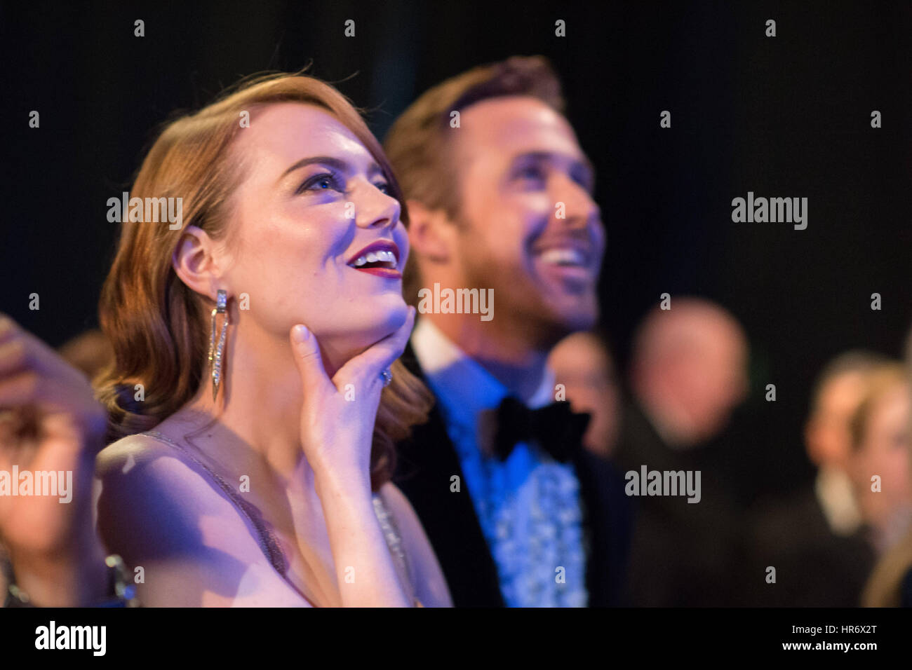 Hollywood, California, USA. 26th Feb, 2017. EMMA STONE and RYAN GOSLING in the audience during the 89th Annual Academy Awards. Credit: Ampas/AdMedia/ZUMA Wire/Alamy Live News Stock Photo