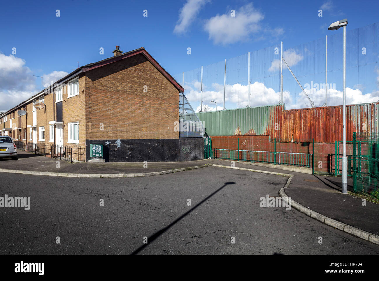 A 'peace fence' several meters high in a proIrish part of Belfast, Northern Ireland, 27