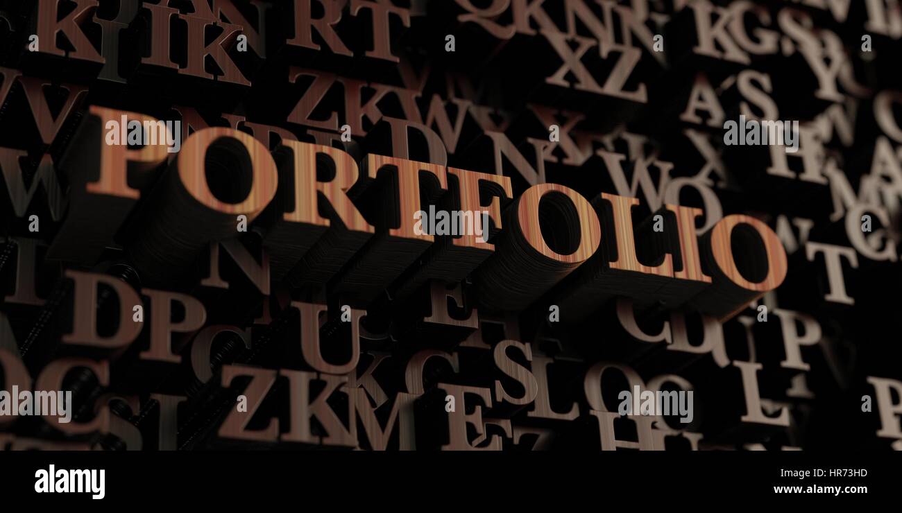 Portfolio Wooden 3d Rendered Letters Message Can Be Used For An