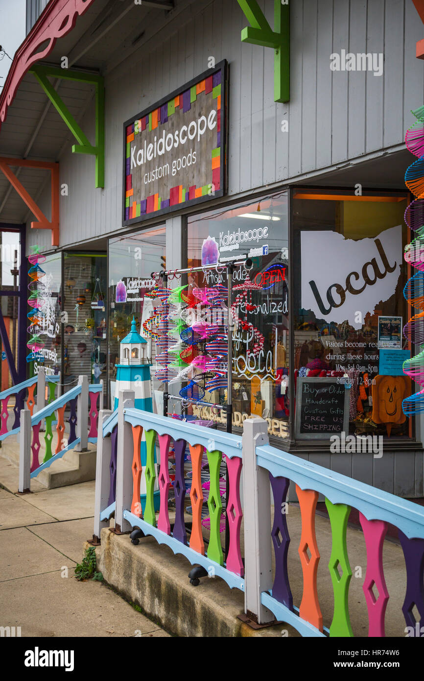 Shops in downtown Sugar Creek, Ohio, USA Stock Photo Alamy