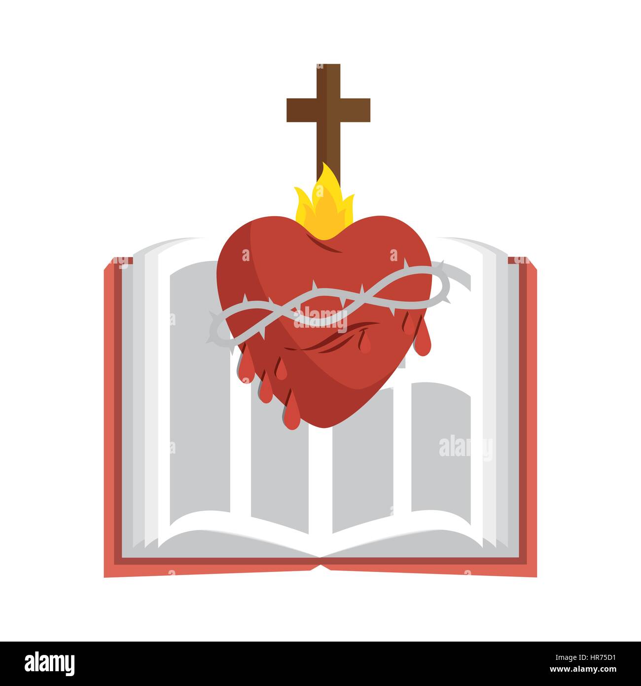 heart with cross religious symbol Stock Vector Image & Art Alamy