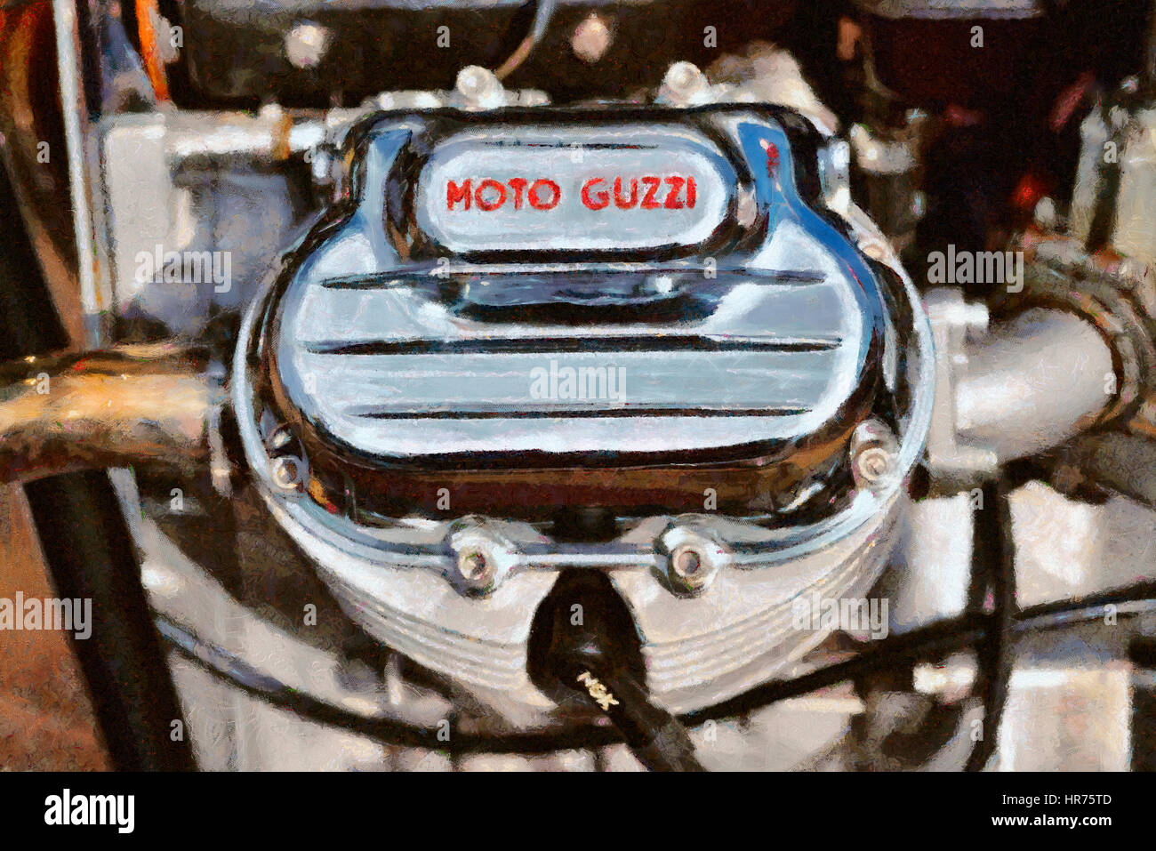 1972 Moto Guzzi V7 cylinder head Stock Photo