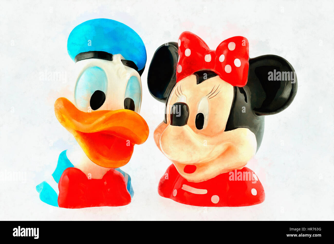 Donald Duck and Minnie Mouse Stock Photo