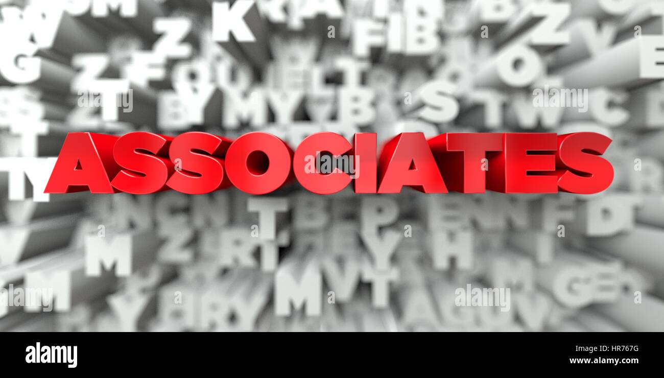 Associates Red Text On Typography Background 3d Rendered
