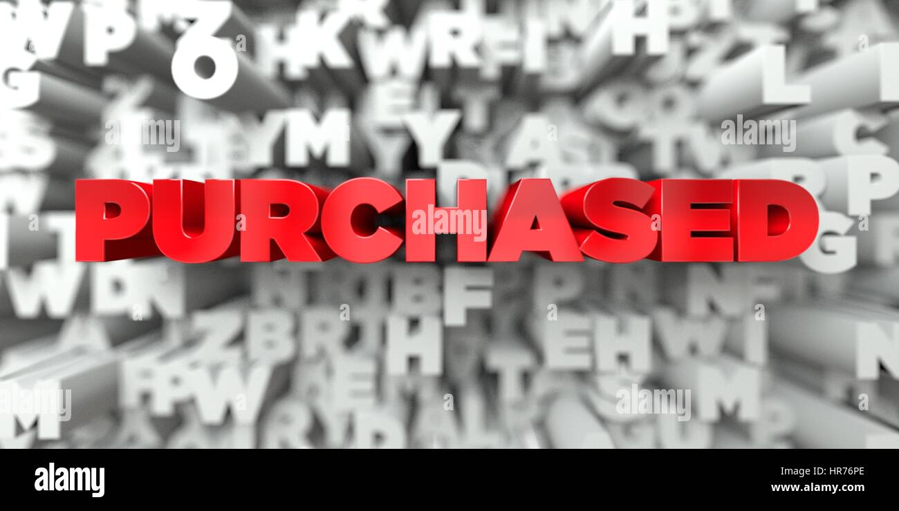 PURCHASED - Red text on typography background - 3D rendered royalty ...