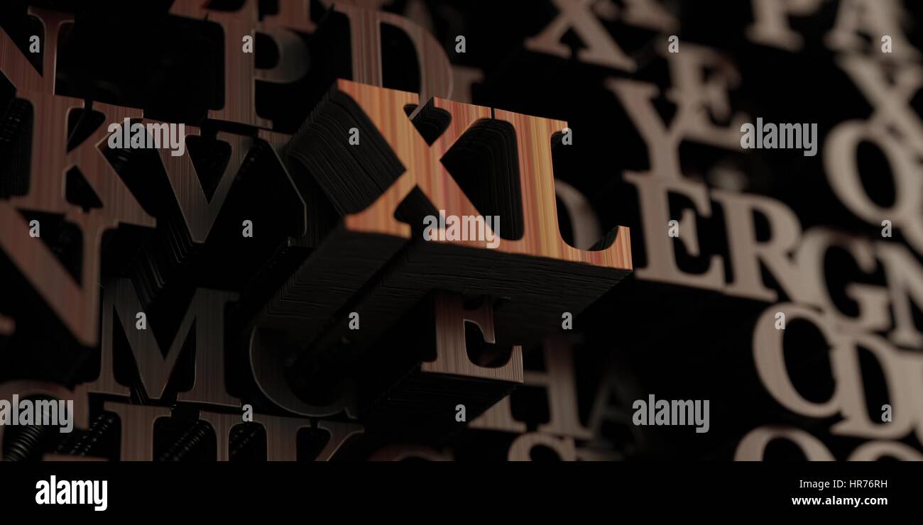 Xl - Wooden 3D rendered letters/message.  Can be used for an online banner ad or a print postcard. Stock Photo