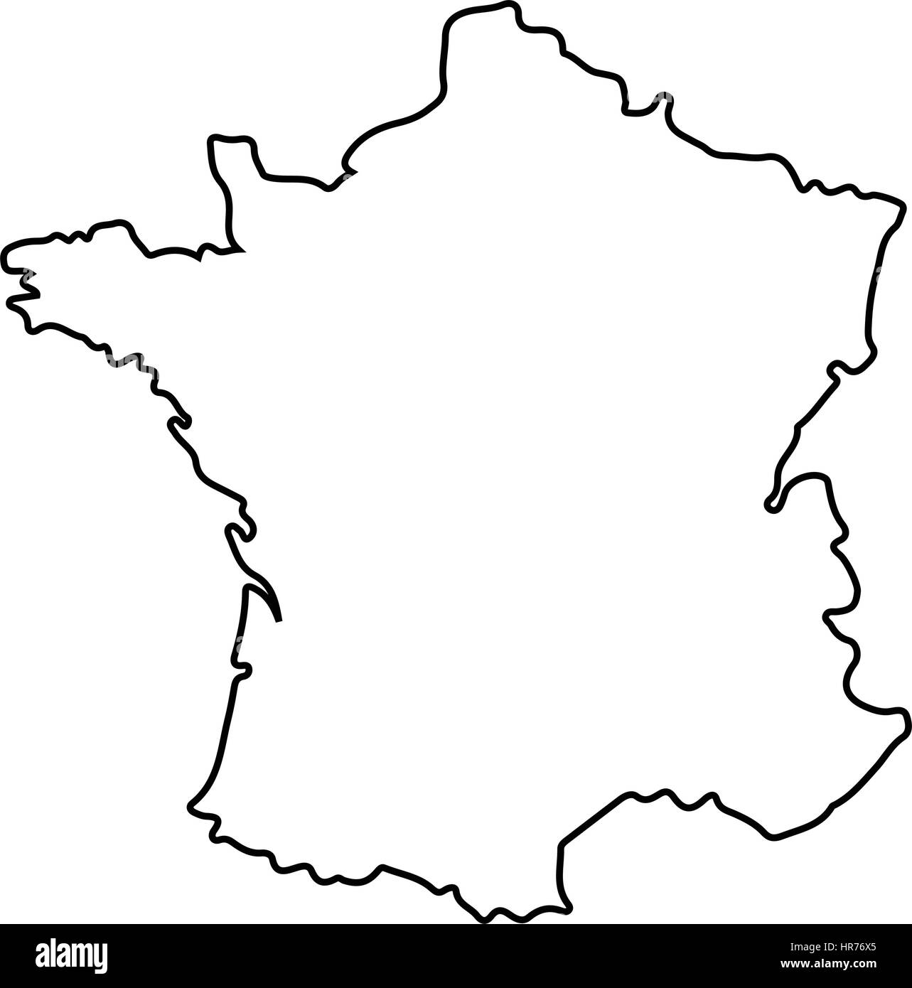 France Map Outline Black And White Stock Photos Images Alamy