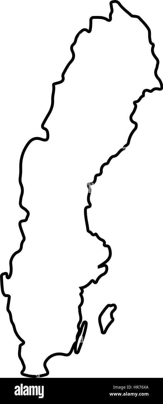 Outline map of sweden Black and White Stock Photos & Images - Alamy