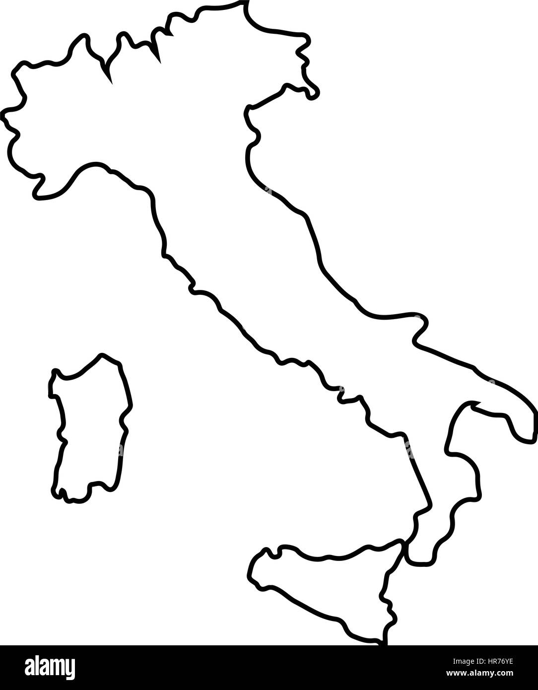 Isolated Italian map Stock Vector