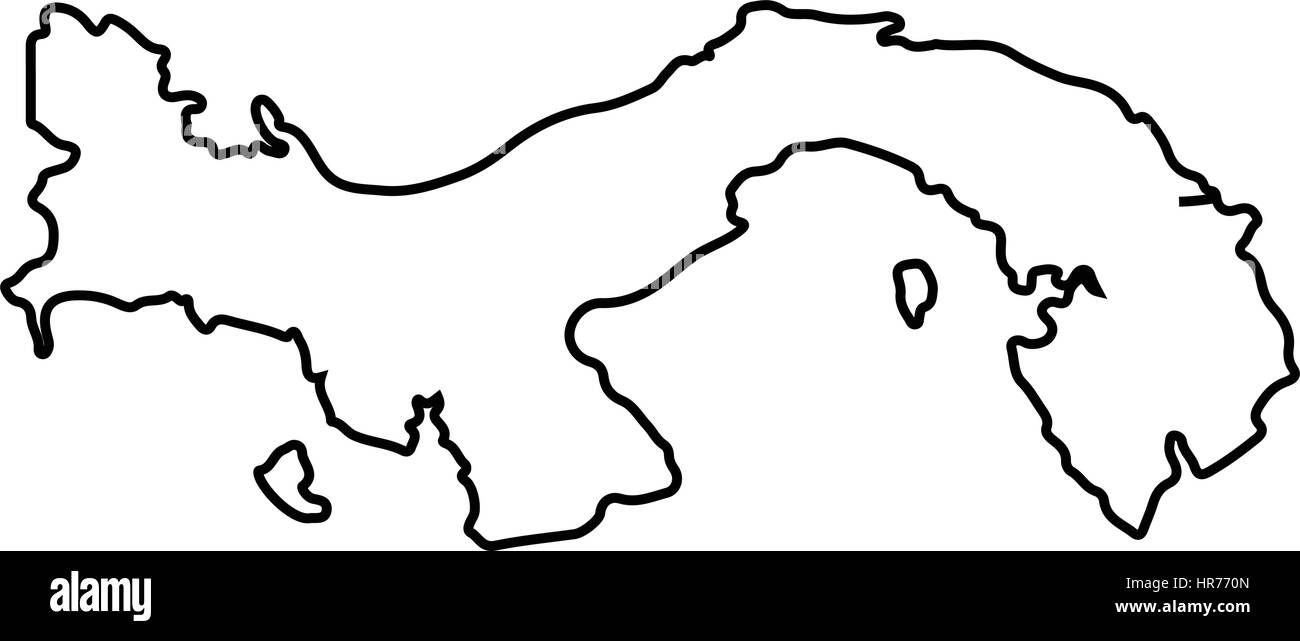 Panama outline map isolated Stock Vector Images - Alamy