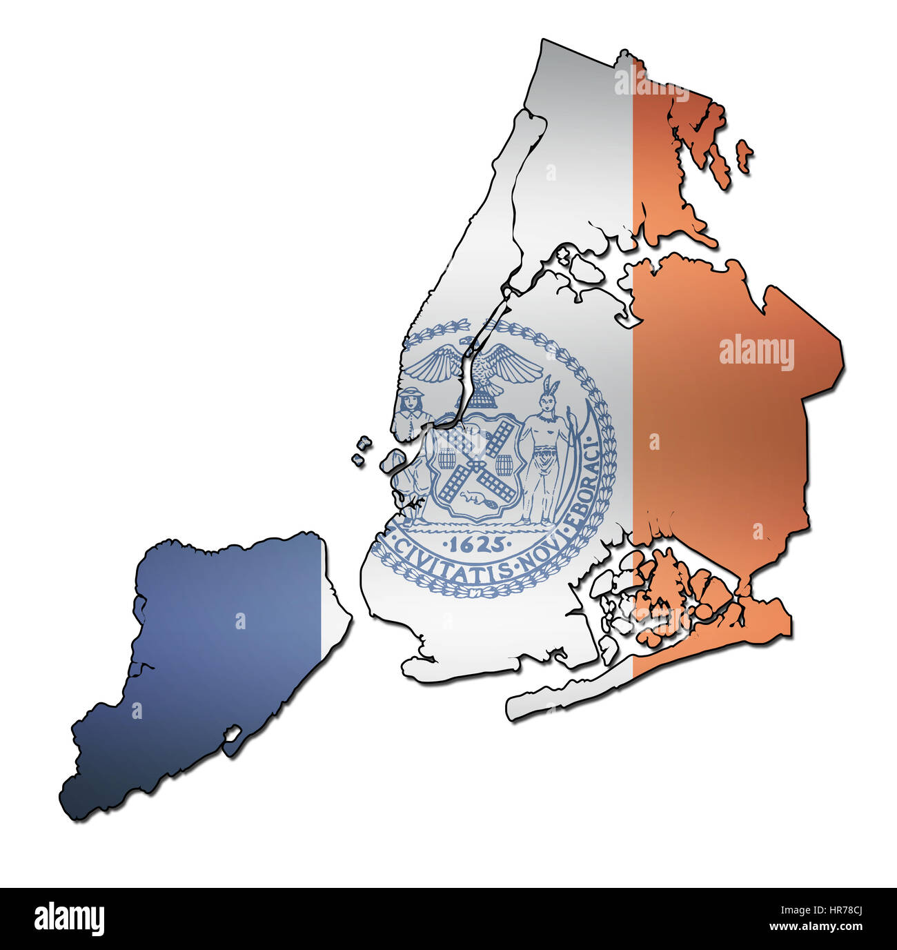 Political map new york city hi-res stock photography and images - Alamy