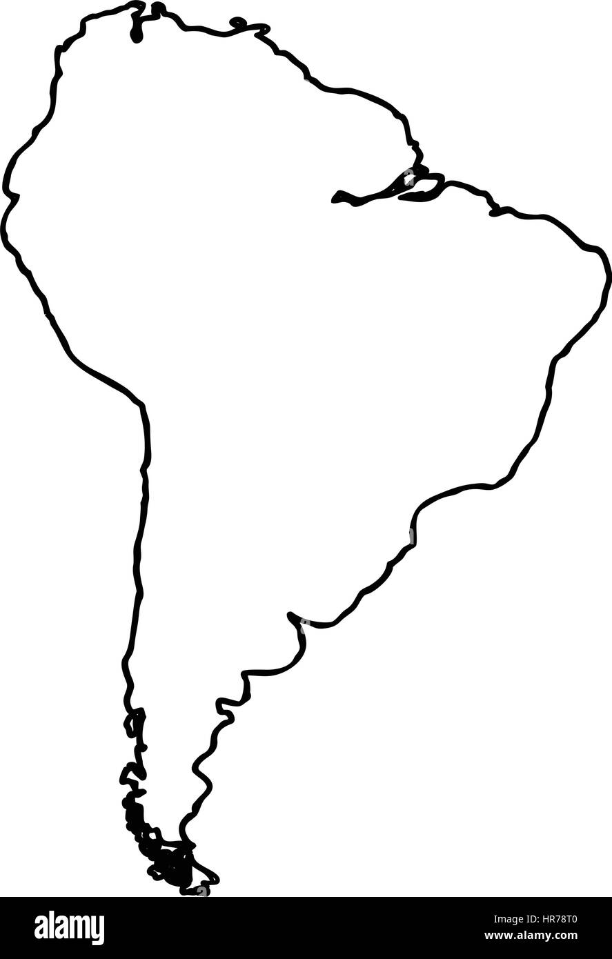 South america map outline Black and White Stock Photos & Images Alamy