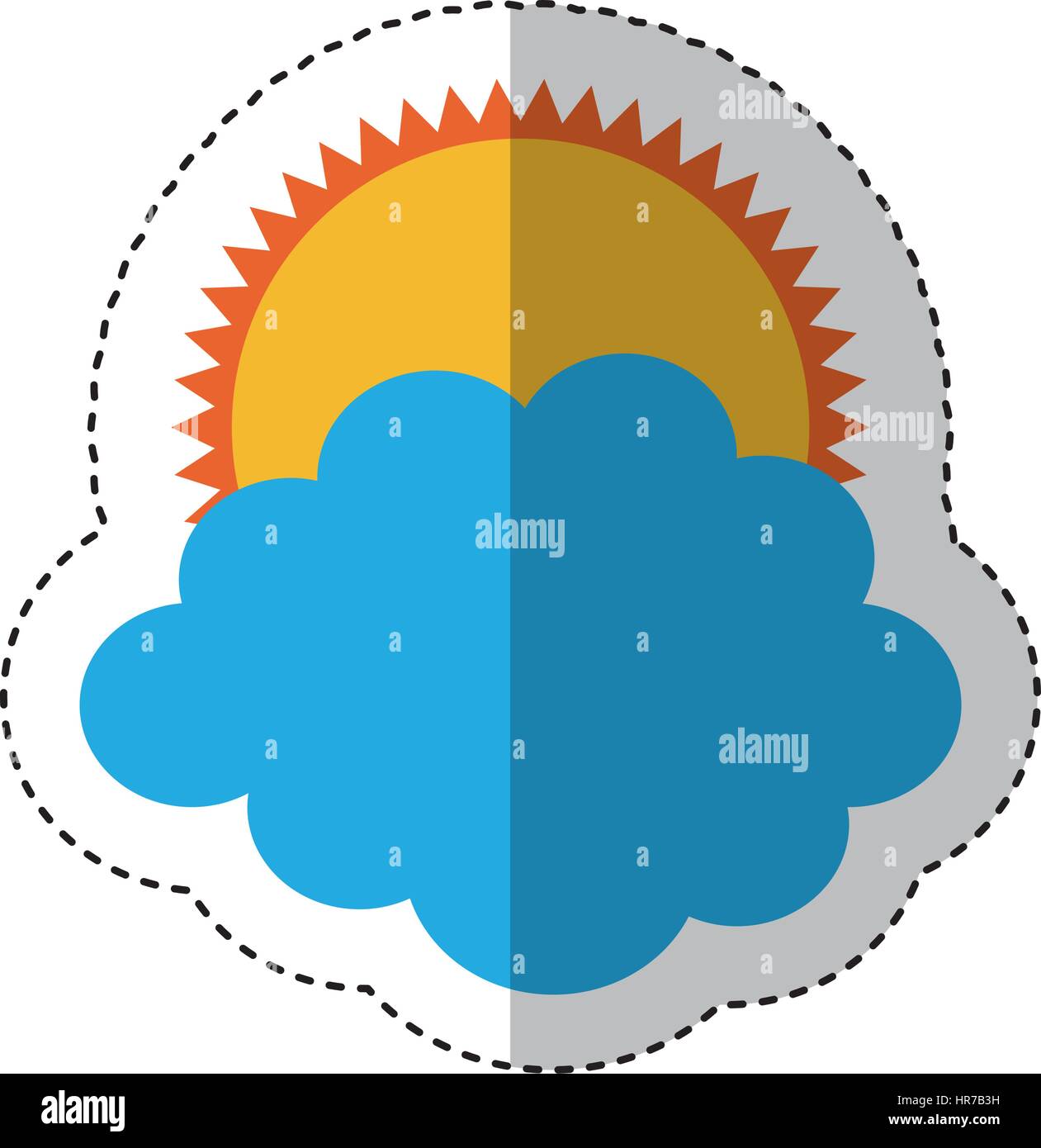sun with cloud isolated icon Stock Vector Image & Art - Alamy