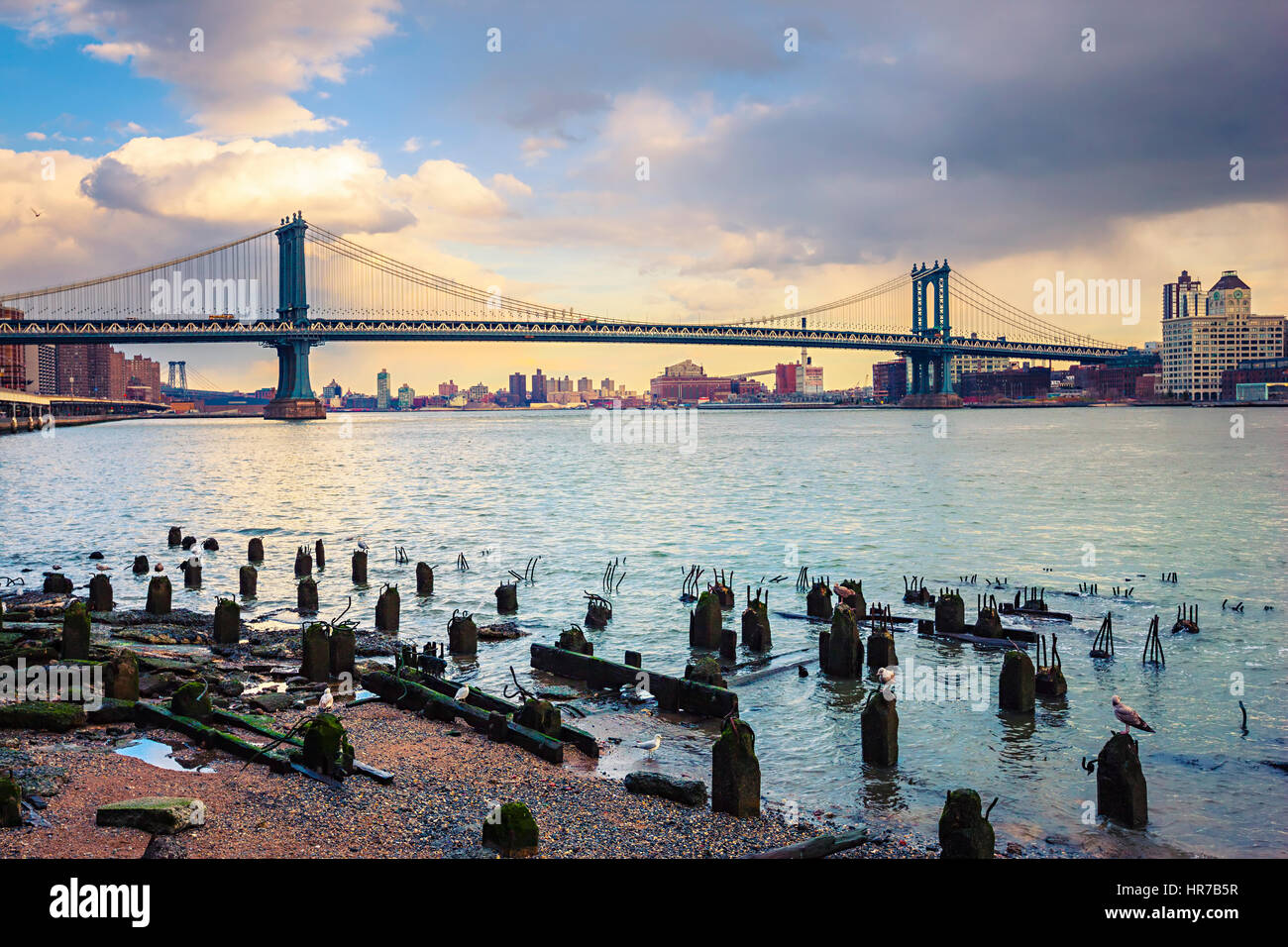 Manhattan Bridge in New York City Stock Photo