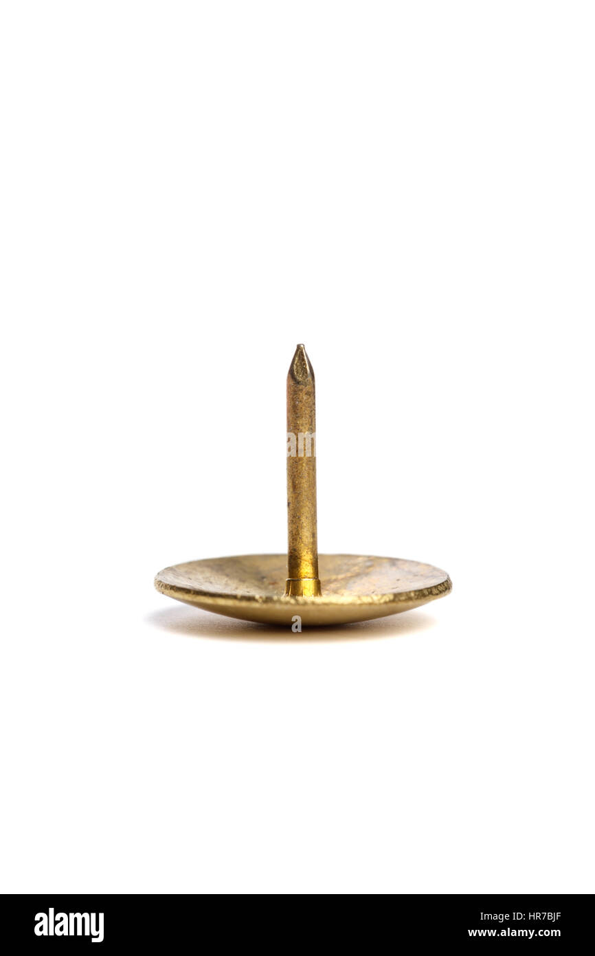 Thumb Tack / Push Pin with a white background Stock Photo Alamy