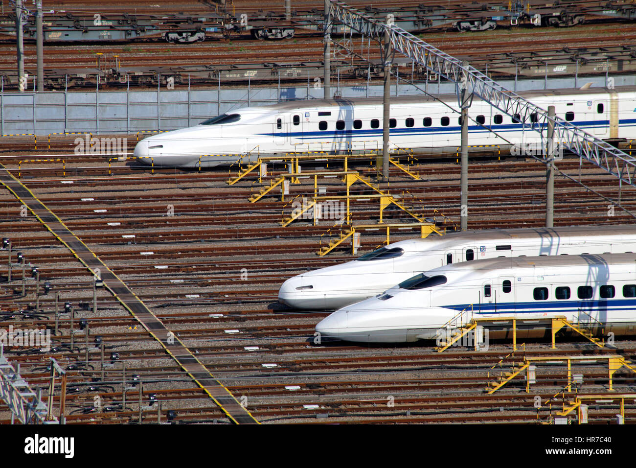 Shinkansen Rail Yard Tokyo Japan Stock Photo
