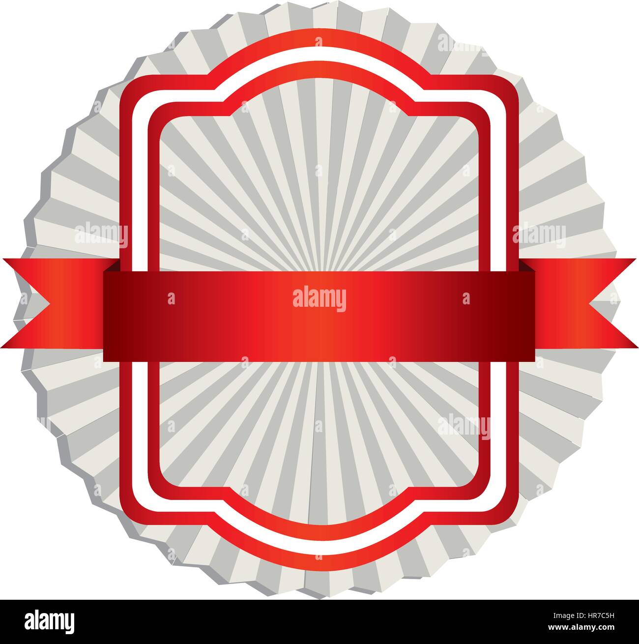 emblem border with red ribbon icon Stock Vector Image & Art - Alamy