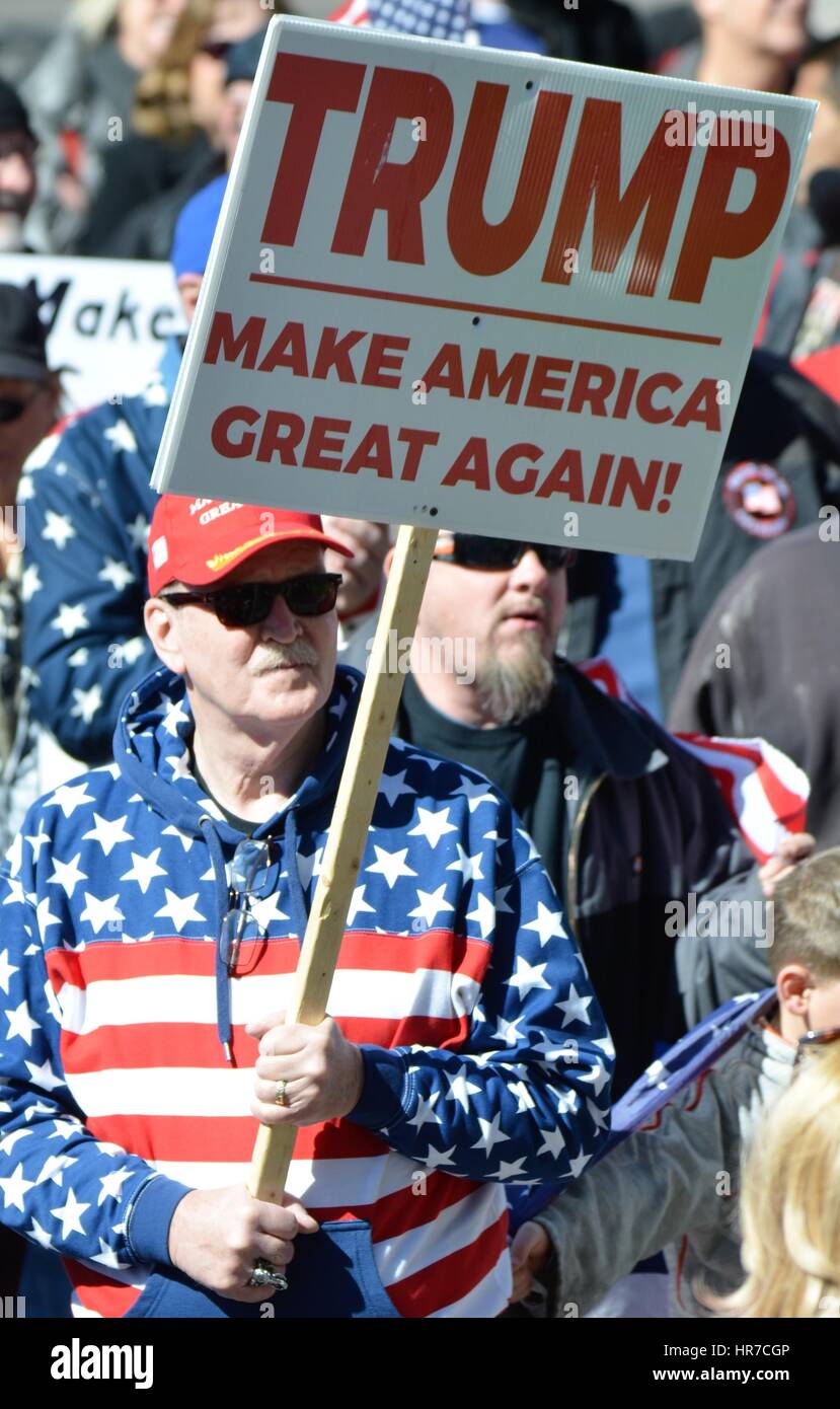 Supporters at the 'Spirit of America' rally for President Trump in Denver Stock Photo