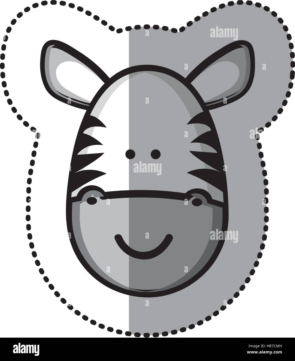 sticker colorful picture face cute zebra animal Stock Vector Image