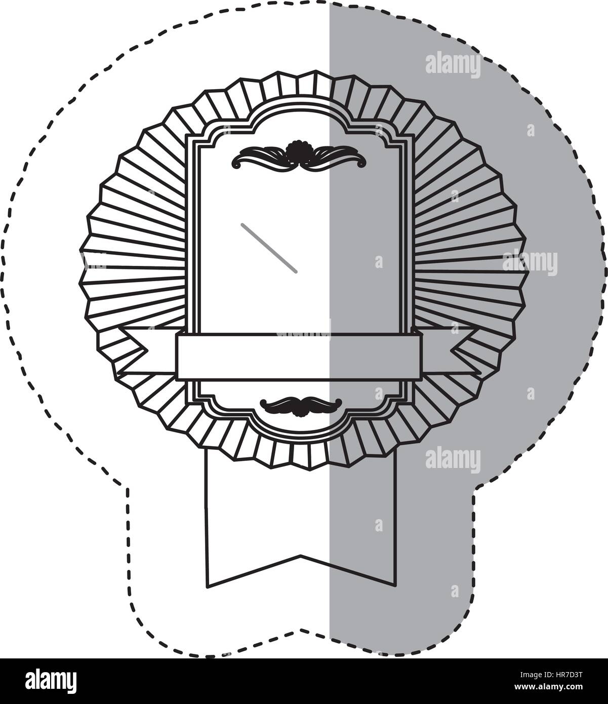 contour emblem border form with ribbon icon Stock Vector Image & Art ...