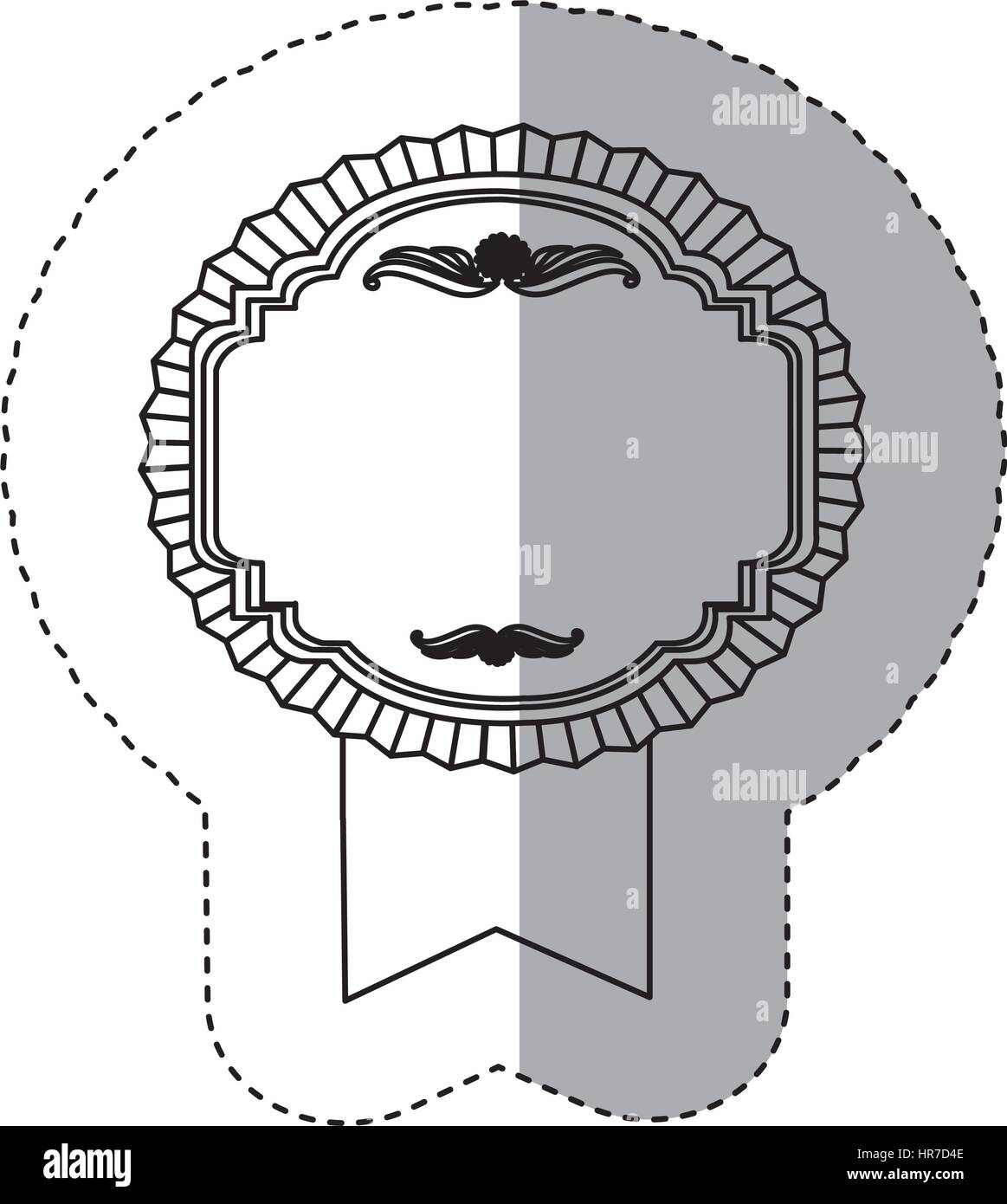 contour emblem border form with ribbon icon Stock Vector Image & Art ...