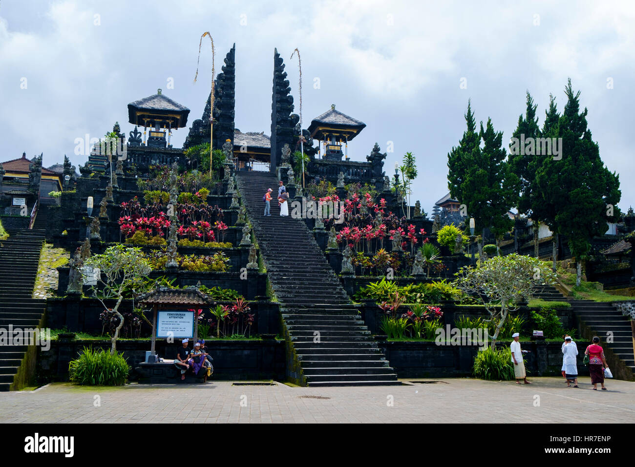 Entrance to main enclosure of Pura Besakih, the largest and holiest Balinese temple complex, located near Mount Agung (Gunung Agung), Bali, Indonesia. Stock Photo