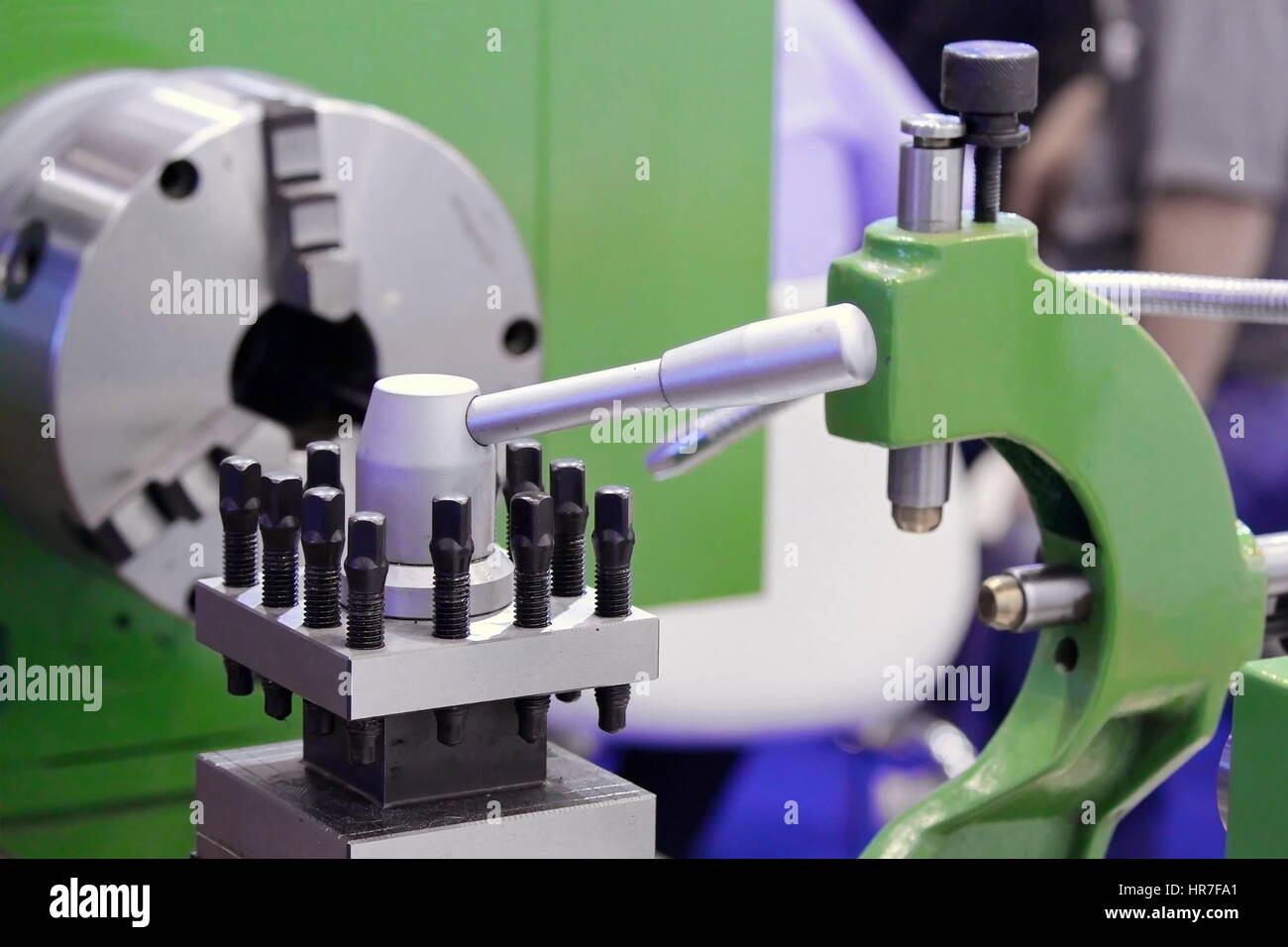 Lathe Machine for Industrial Working Stock Photo