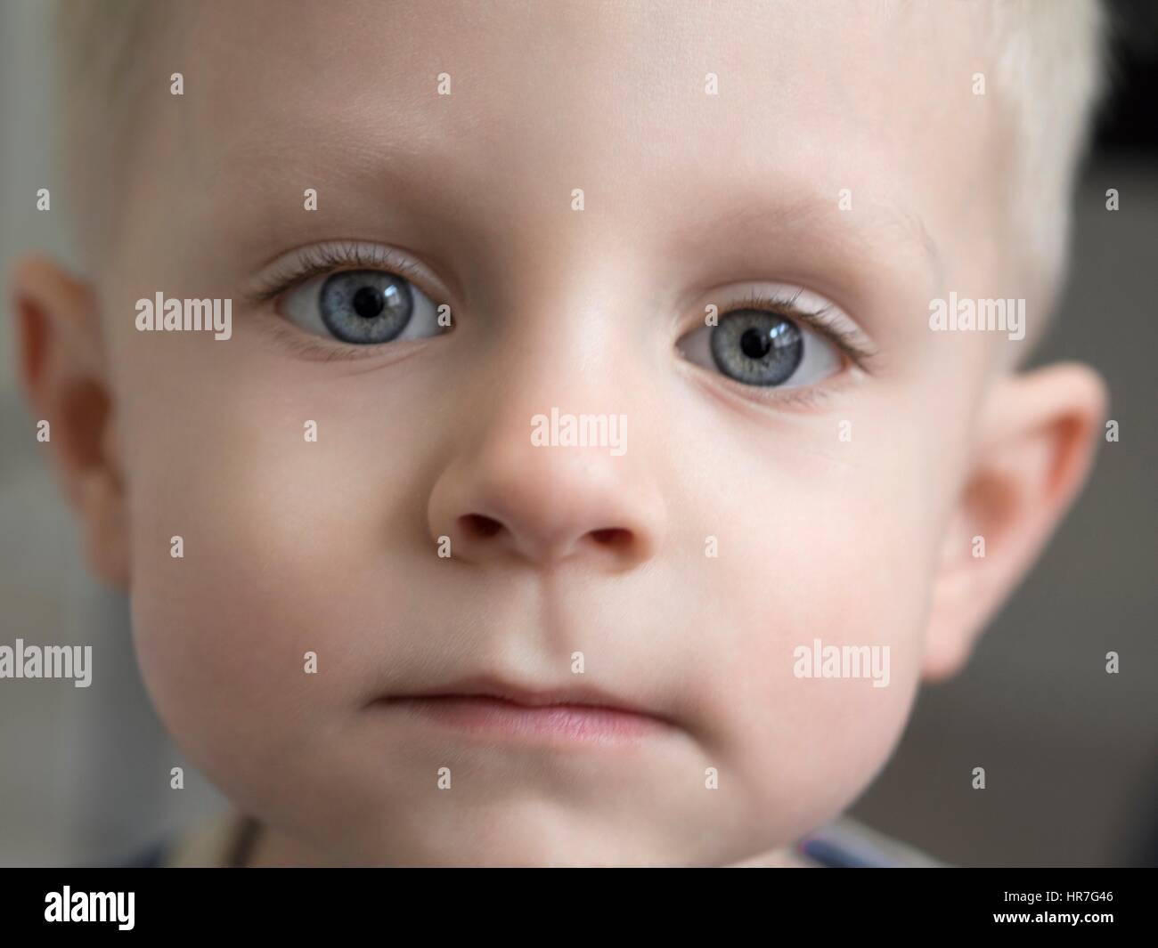 Little Caucasian boy looking at the camera Stock Photo - Alamy