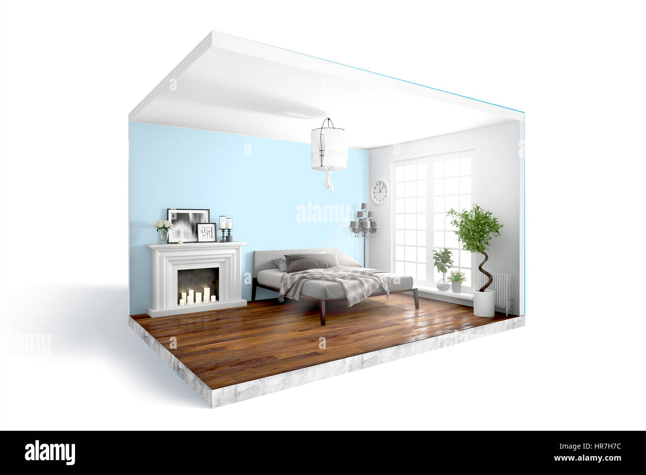 Modern bright interior . 3D rendering Stock Photo - Alamy
