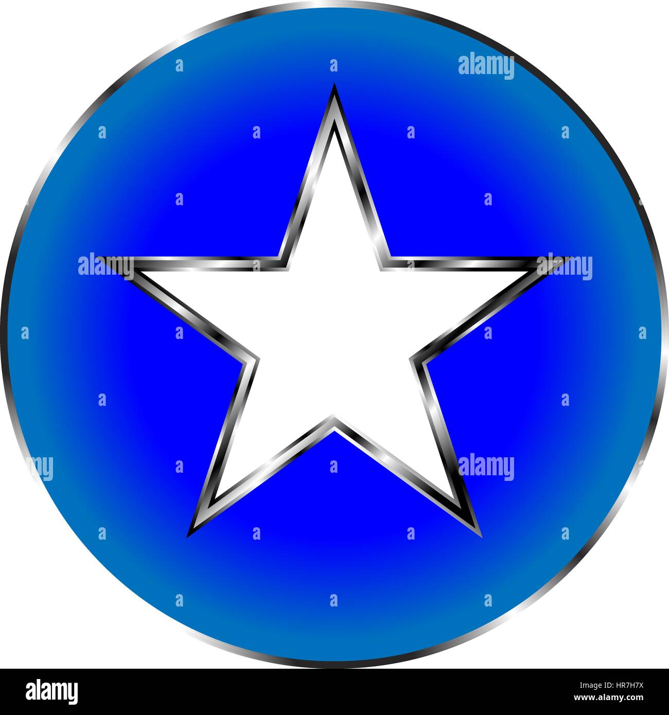 Star five-pointed star button icon metal star Stock Vector Image & Art ...
