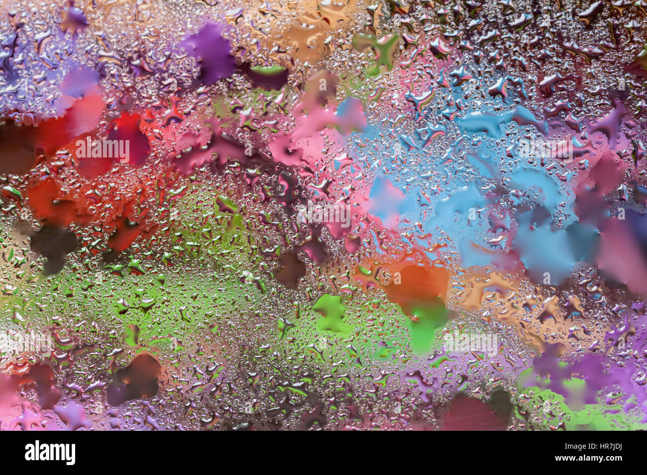 Abstract Background With Raindrops Blurred Style Vivid Tints For