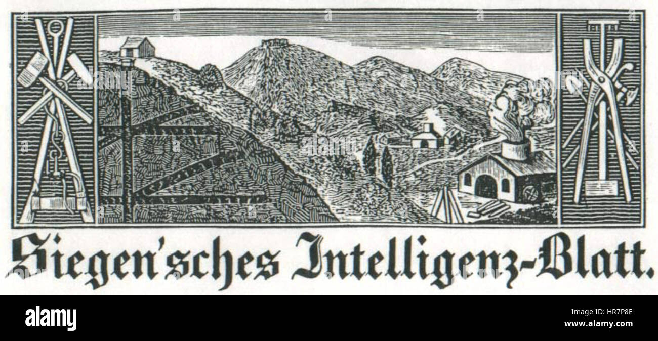 SZ, Siegen'sches Intelligenz-Blatt, zwischen 1831 und 1834 Stock Photo