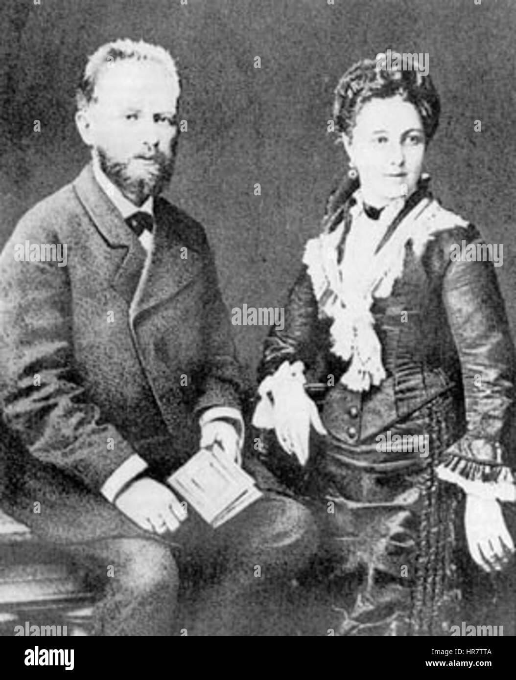 Tchaikovsky with wife Antonina Miliukova Stock Photo