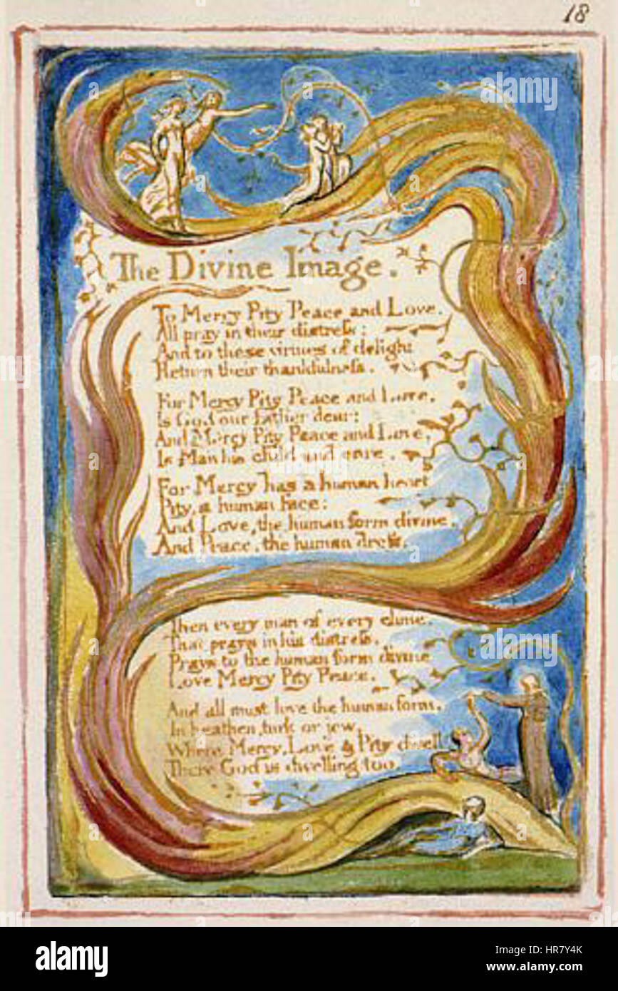 Songs of Innocence and of Experience copy AA 1826 The Fitzwilliam Museum object 18 The Divine Image Stock Photo