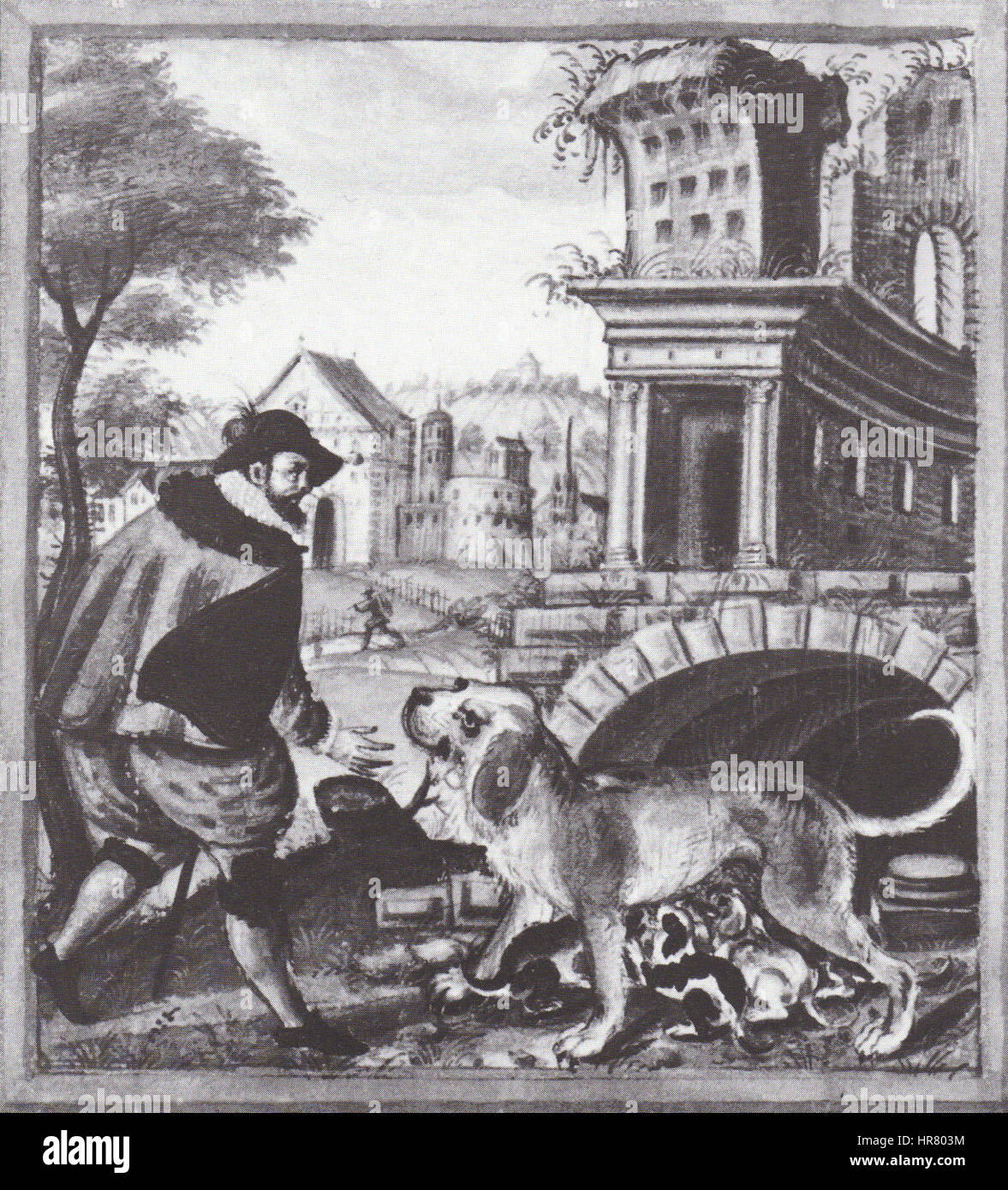 Wolf jagd 1579 Stock Photo