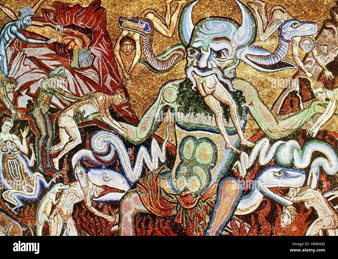 The hell mosaic coppo di marcovaldo baptisterium florence Stock Photo
