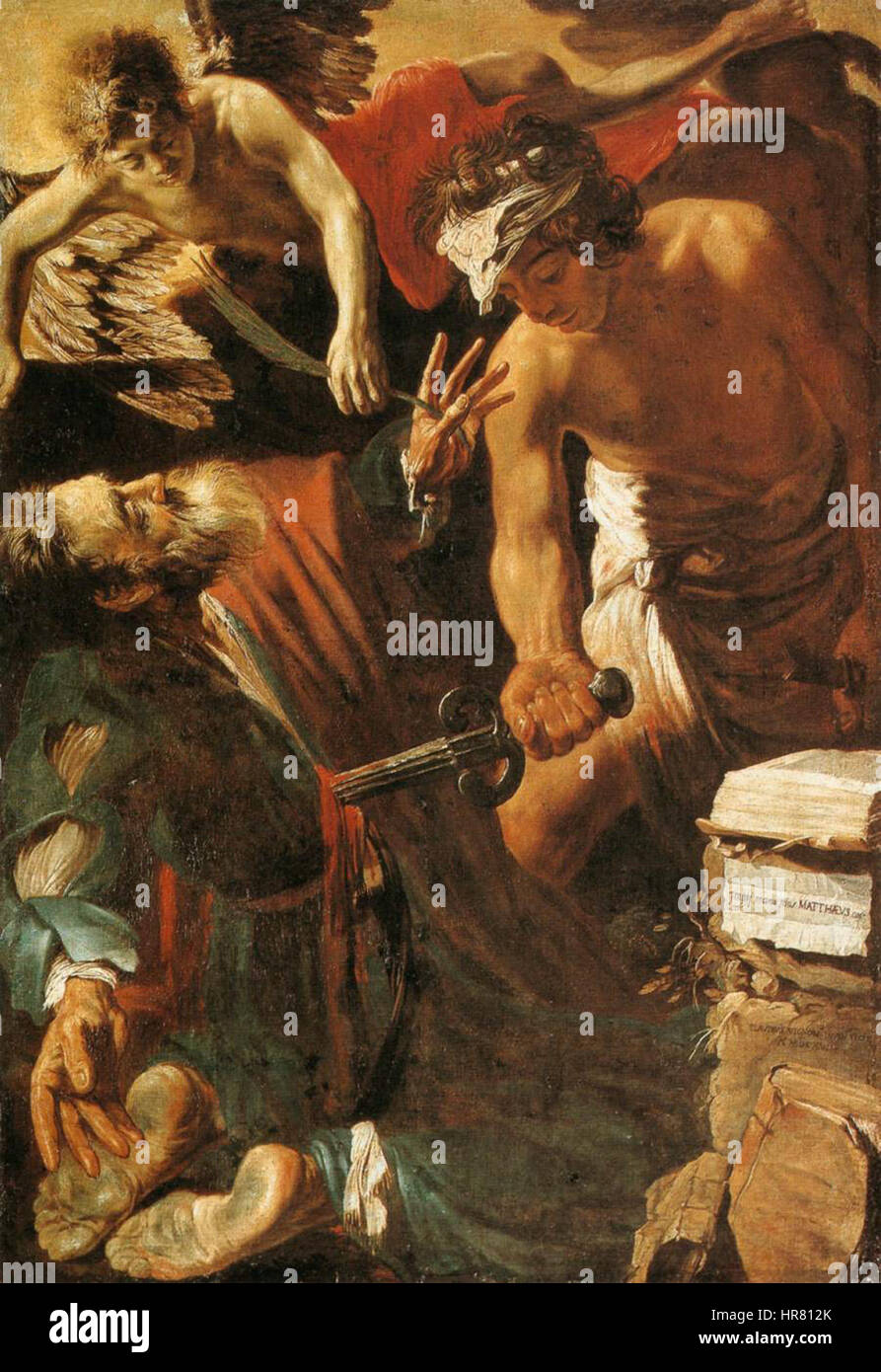 The *Martyrdom of Saint Matthew* by Vignon depicts the dramatic and ...
