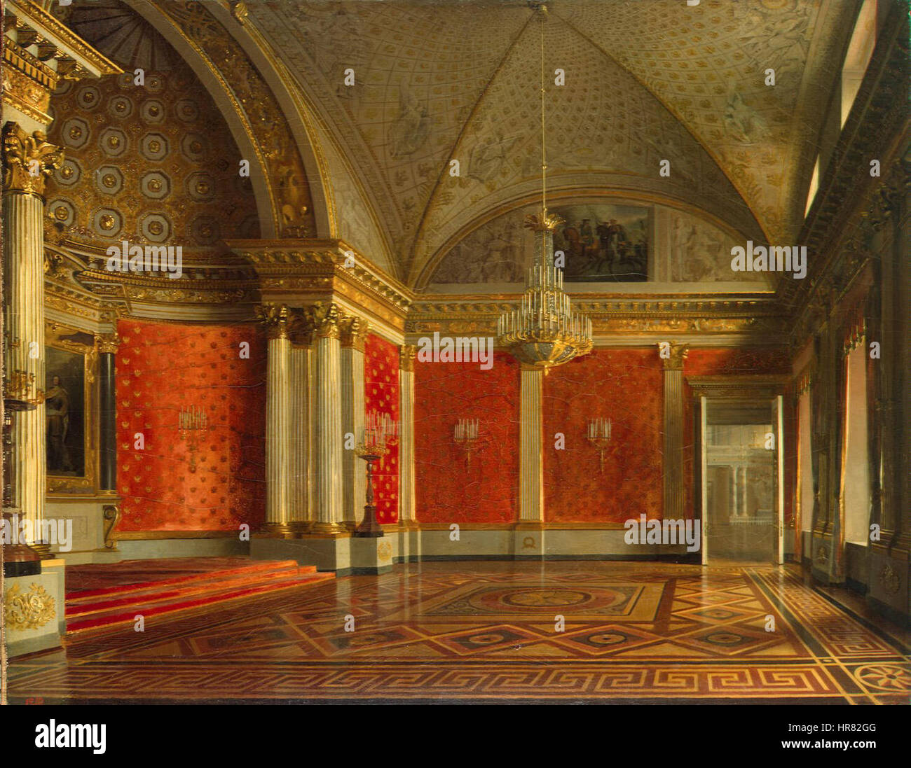 Zaryanko Peter the Great-s Room in Winter-Palace 1837 Stock Photo
