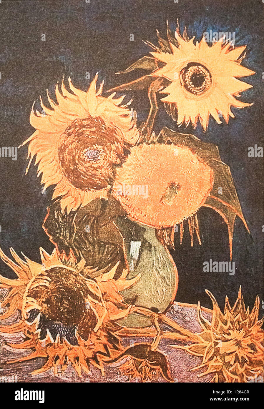 Still Life - Vase with Five Sunflowers (destroyed) (JH 1560) - My Dream  Stock Photo - Alamy