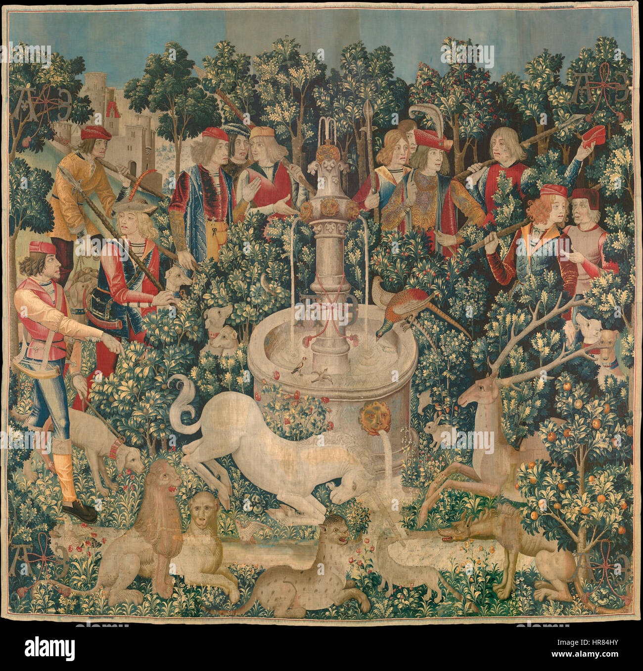 The Hunt of the Unicorn Tapestry 1 Stock Photo Alamy