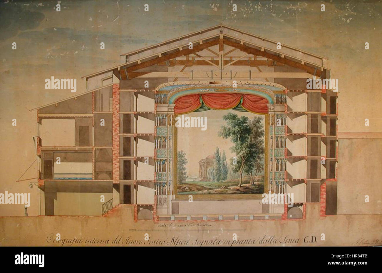 Teatro Alfieri, Florence, design by Vittorio Bellini, 1828 Stock Photo