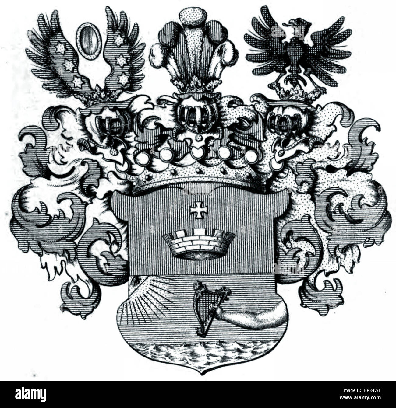 Wappen der Freiherren Czapka von Winstetten 1860 Stock Photo