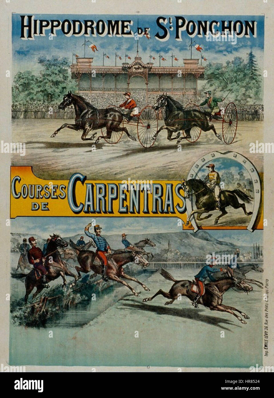 ST PONCHON HIPPODROME Rptl - POSTER HQ 50x70cm d'une AFFICHE VINTAGE